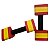 Par de Halteres Hidroginástica Em EVA 2 A 3 Kg DF4012-VM Vermelho/Amarelo Dafoca Sports - Imagem 3