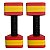 Par de Halteres Hidroginástica Em EVA 1 A 2 Kg DF4011-VM Vermelho/Amarelo Dafoca Sports - Imagem 2