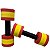 Halter de Hidroginástica Redondo em EVA DF4016-VM 2-3Kg Vermelho/Amarelo Dafoca Sports - Imagem 7
