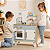 Cozinha Infantil de Madeira Macaron Azul Janod Completa com Acessórios e Som - Imagem 4