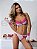 Conjunto Floral com renda pink - Imagem 1