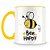 Caneca Personalizada Bee Happy - Imagem 1