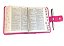 Biblia Média Carteira Harpa Letra Grande Índice Rosas Pink - Imagem 4