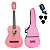 Kit Violão Nylon Com Acessórios Rosa Infantil Pink Heart 3/4 - Imagem 1