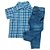 Conjunto infantil com calça jeans e camisa xadrez Riva - Imagem 1