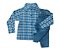 Conjunto infantil com calça jeans e camisa xadrez Bye - Imagem 1