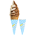 Embalagem Cone Para Casquinha Sorvete Azul/Branco - Imagem 1