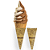 Embalagem Cone Para Casquinha Sorvete Marrom/Bege - Imagem 1