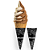 Embalagem Cone Para Casquinha Sorvete Preto Giz - Imagem 1