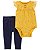 Conjunto Carter's 2 Peças Body Amarelo Flores - Imagem 1