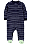 Macacão Carter's Fleece Azul Listrado Monstrinho - Imagem 1
