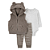 Conjunto Carter's 3 Peças Colete Sherpa Calça Listrada Marrom - Imagem 1