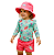 Conjunto UV Skinz  3 Peças - Estrela do Mar c/ Chapéu - Imagem 1