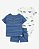 Conjunto Carter's 3 Peças Canelado Listras Azul - Imagem 1