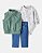 Conjunto Carter's 3 Peças Colete Verde Calça Jeans - Imagem 1