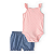 Conjunto Carter's 3 Peças Jeans Body Poa Rosa - Imagem 3