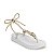 Sandália papete feminina flatform branca/offwhite com fios cor de ouro de amarrar com detalhes em metal - Imagem 1