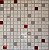 PASTILHA DE VIDRO 2X2 ORIENTAL BRANCO CINZA E VERMELHO - Imagem 1