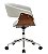Cadeira para Escritório Decorativa Giratória em Tecido e Madeira Turim - Cinza - Imagem 2