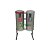 Conjunto Coleta Seletiva Com 02 Lixeiras Em Aço Inox Com Tampa Flip-Top, 25 Litros Cada - Imagem 1