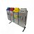 Conjunto Coleta Seletiva Com 04 Lixeiras Em Aço Inox e Tampa Em Fiberglass, 50 Litros Cada - Imagem 1