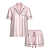 Pijama Curto Victoria's Secret Signature Satin Short Pajama Set Angel Pink W Collar Embroidery | TM XGG - Imagem 4