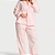 Pijama Longo Victoria's Secret Heritage Cotton Shadow Stripe Long Pajama Set TM XGG | Cor: Pretty Blossom Shadow Stripe - Imagem 1