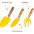 Conjunto De Ferramentas Para Jardinagem Vonder Com 3 Peças Amarelo Com Cabo De Madeira Original - Imagem 6