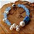 Pulseira ágata azul céu com pérolas - Imagem 4