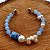 Pulseira ágata azul céu com pérolas - Imagem 3
