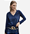 Blusa jeans manga longa com amarração na barra - Imagem 1