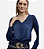 Blusa jeans manga longa com amarração na barra - Imagem 3