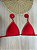 TOP BIQUINI CORTININHA VERMELHO COM DETALHE EM CROCHÊ NA COR MARROM | REF 4011V - Imagem 2