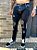 CALÇA PRETA MASCULINA JEANS SKINNY-CITY DENIM-DESTROYED - Imagem 3
