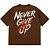 CAMISETA OVERSIZED MARROM AFTER NEVER GIVE UP - Imagem 1