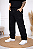CALÇA CARGO PRETA UNISSEX BOLSO LATERAL STREET SARJA - Imagem 1