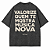 CAMISETA OVERSIZED PRETA ESTONADA AFTER VALORIZE QUEM TE MOSTRA MUSICA NOVA - Imagem 1
