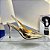 Salto Prada Slingback em couro metálico "Gold" - Imagem 5