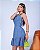 Vestido Curto Jeans com Laço de amarrar e zipper - Imagem 3