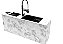 Cuba 70x40cm + Cesto Escorredor Inox Preto Embutir Gourmet - Imagem 5