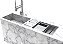 Kit Escorredor Embutido Calha Escorredora 50x40 + Lixeira 3,9l Inox - Imagem 3