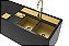 Cuba Inox Dupla Embutir Quadrada Gourmet Dourado 800 X 400 - Imagem 3