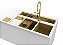 Cuba Inox Dupla Embutir Quadrada Gourmet Dourado 800 X 400 - Imagem 2