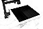 Cuba Inox Pintada Preto Embutir Quadrada Gourmet 400 X 400 - Imagem 3