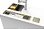 Lixeira Quadrada 4l Inox E Dourado Para Bancada- Tampa Click - Imagem 4