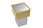 Lixeira Quadrada 4l Inox E Dourado Para Bancada- Tampa Click - Imagem 1