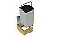 Lixeira Quadrada 4l Inox E Dourado Para Bancada- Tampa Click - Imagem 3