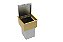 Lixeira Quadrada 4l Inox E Dourado Para Bancada- Tampa Click - Imagem 2