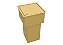 Lixeira Quadrada Pintada Dourado 5l P/ Bancada- Tampa Click - Imagem 1