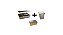 Kit Calha 43 + Lixeira 3,9l + Porta Esponja Inox Com Dourado - Imagem 1